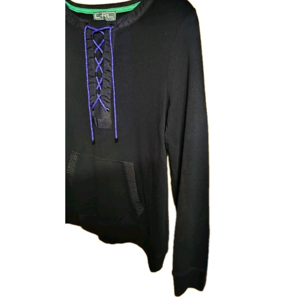 L-RL Lauren Active RL Bouse Size S Pockets Lace Up Long Sleeve - Picture 7 of 9